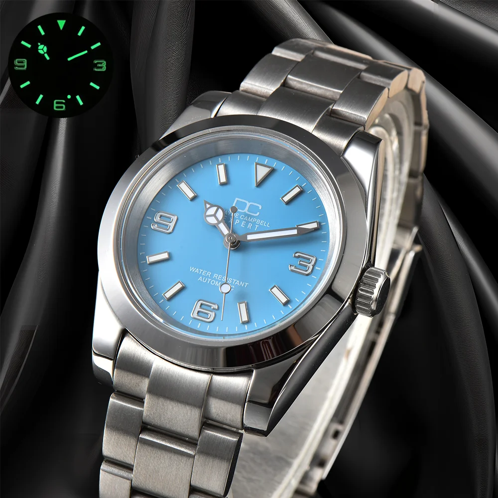 

39mm NH35 Men's Watch Commercial Affairs “DC” Logo Diving Automatic Movement 316L Stainless Steel Mineral Glass Waterresist