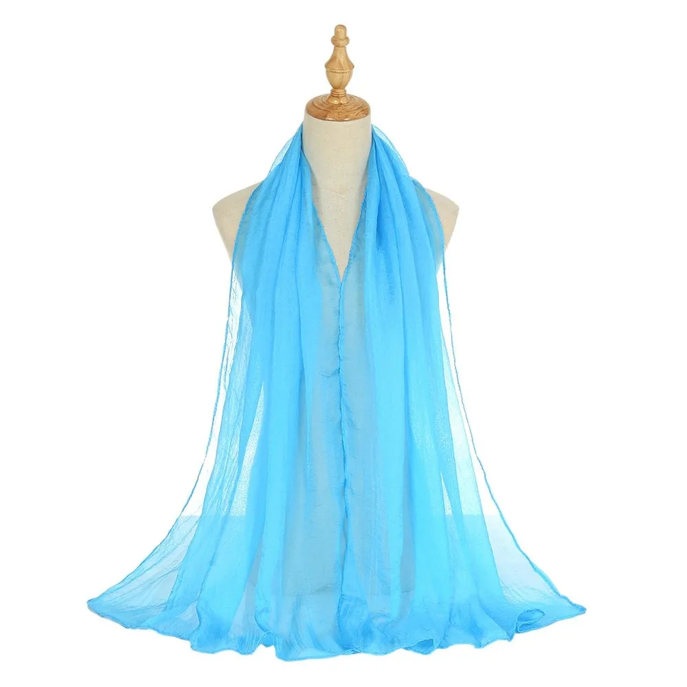 

Elegant Solid Color Chiffon Scarf Thin Protection Sunscreen Shawl Long Soft Female Wrap Shawls Women's Fashion