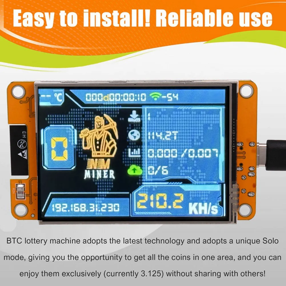 

Leading-edge NMMiner NerdMiner 235KH/S Harshrate Bitcoin Crypto Solo Lottery Miner 2.8 Inch Smart Display Upgraded NerdMiner