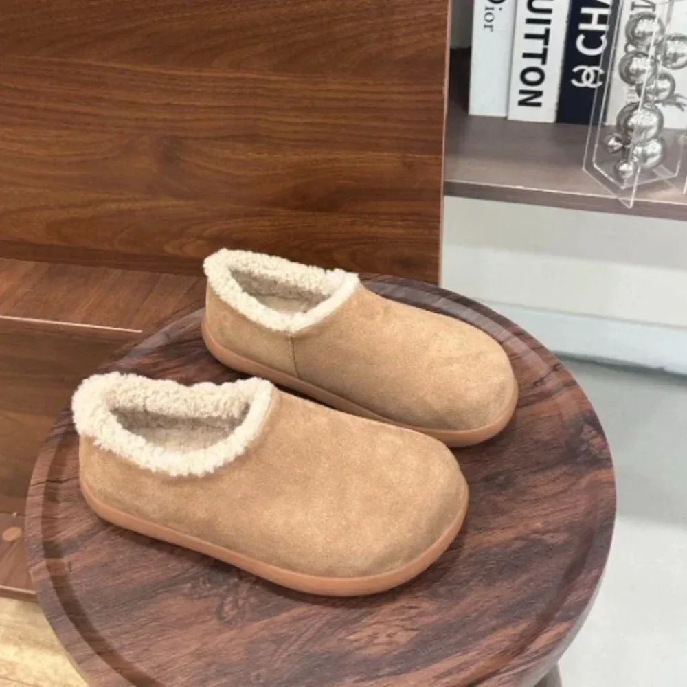 

All inclusive small potatoes New minimalist fur integrated small potato slippers comfortable wool fashion women's shoes