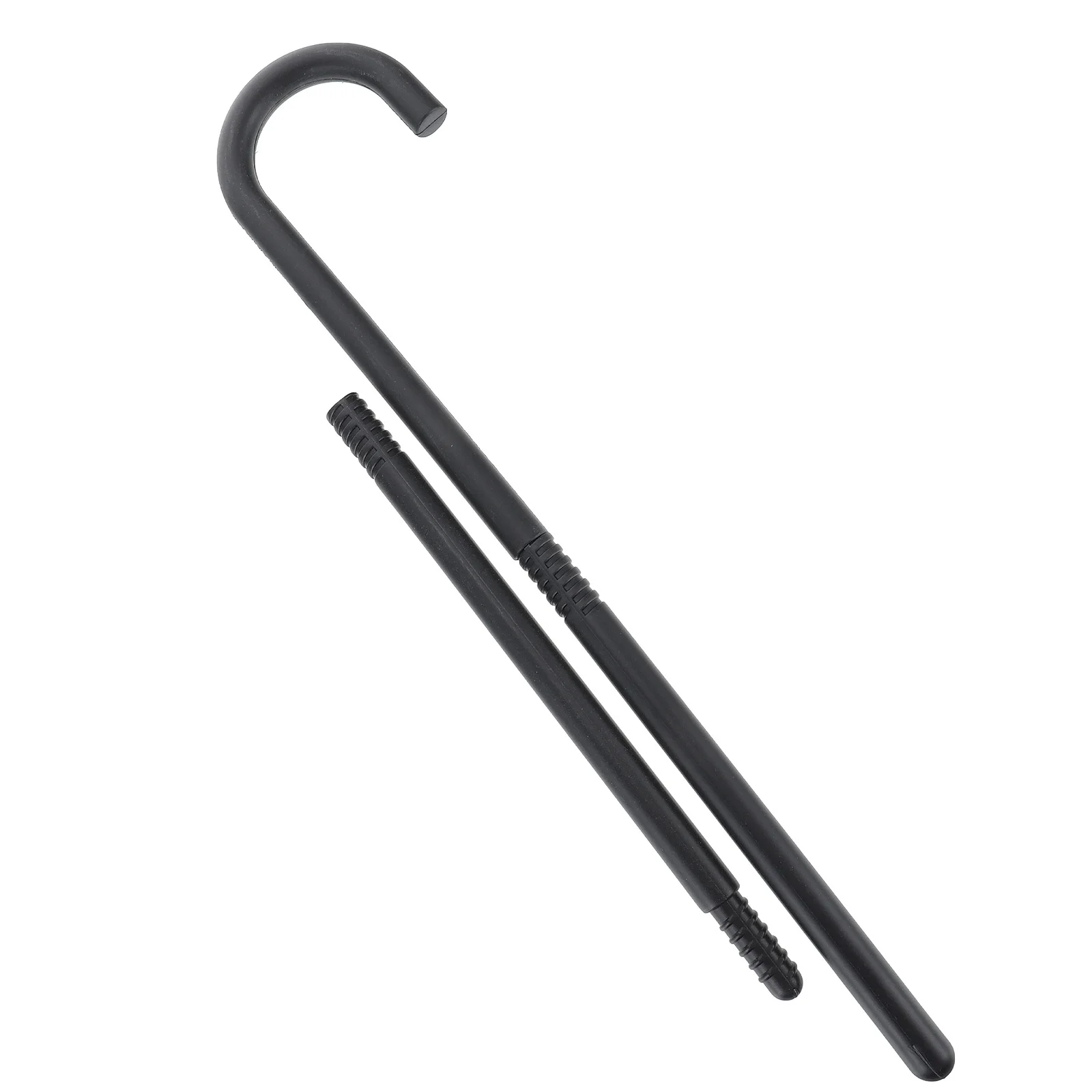 

Holiday Party Prop Crutch Magician Black Plastic 3 Section Adjustable Decorative Staff for Performance Cosplay