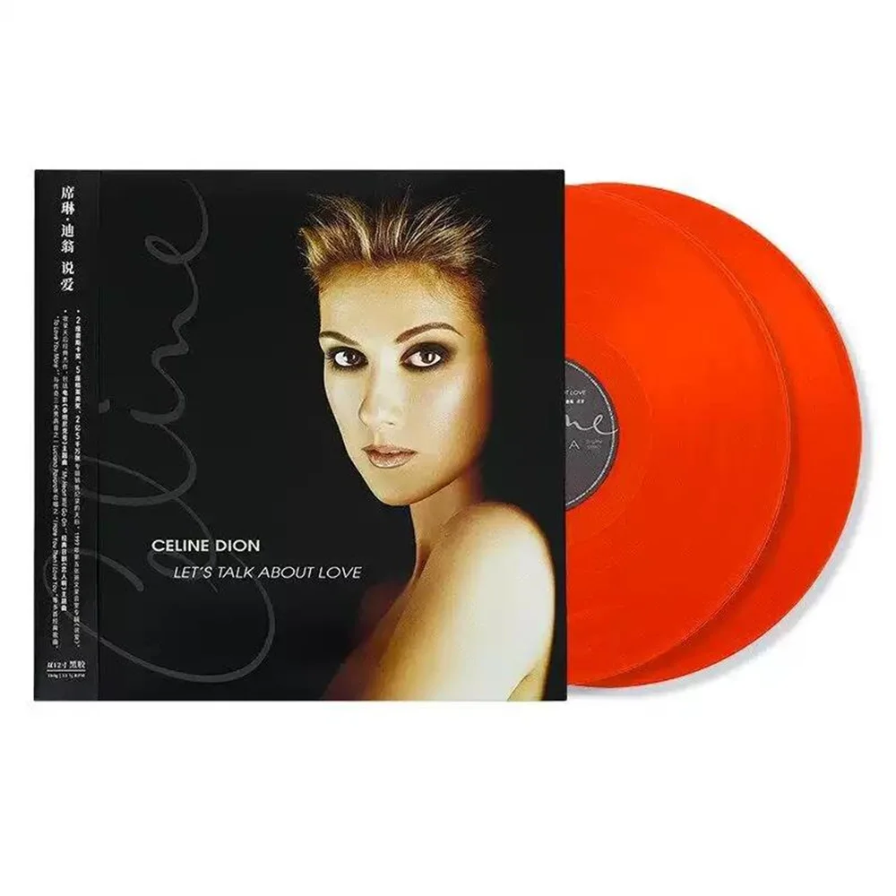سيلين ديون ريكوردز لوف إصدار الذكرى السنوية الخامسة والعشرون My Heart Eternal Orange Gel 2LP Black Gel Record