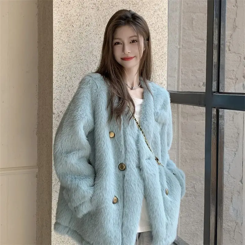 2025 Autumn/Winter Fashion New Women's Fur Coat Loose Commuter Fur Integrated Fake Fur Jacket