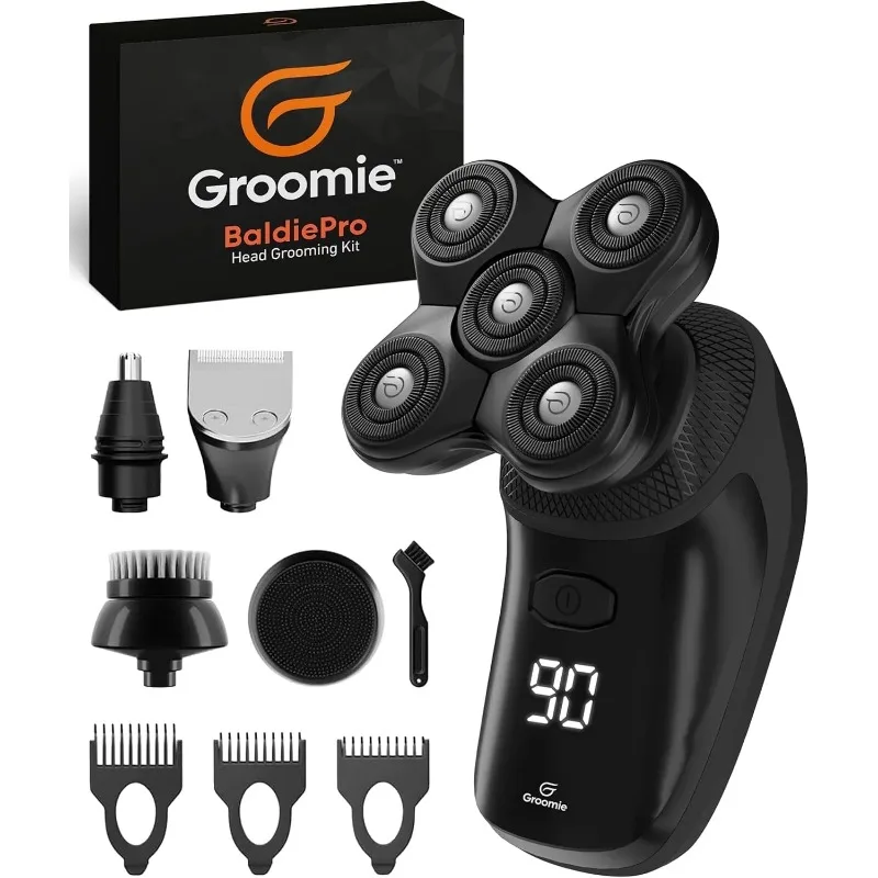 

Эргономичная электробритва Groomie Baldie Pro с беспроводной головкой для мужчин, перезаряжаемая