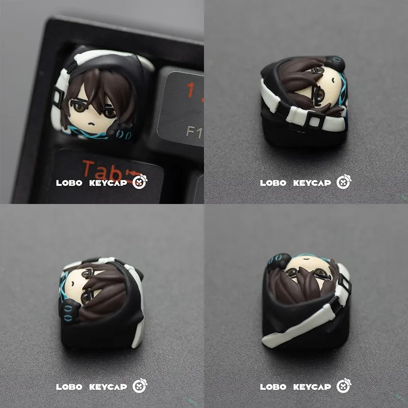 Arknights Amiya Keycap Ręcznie robione nasadki z żywicy Klawiatura mechaniczna Nasadki na klawisze Śliczne, spersonalizowane akcesoria do gier Prezenty