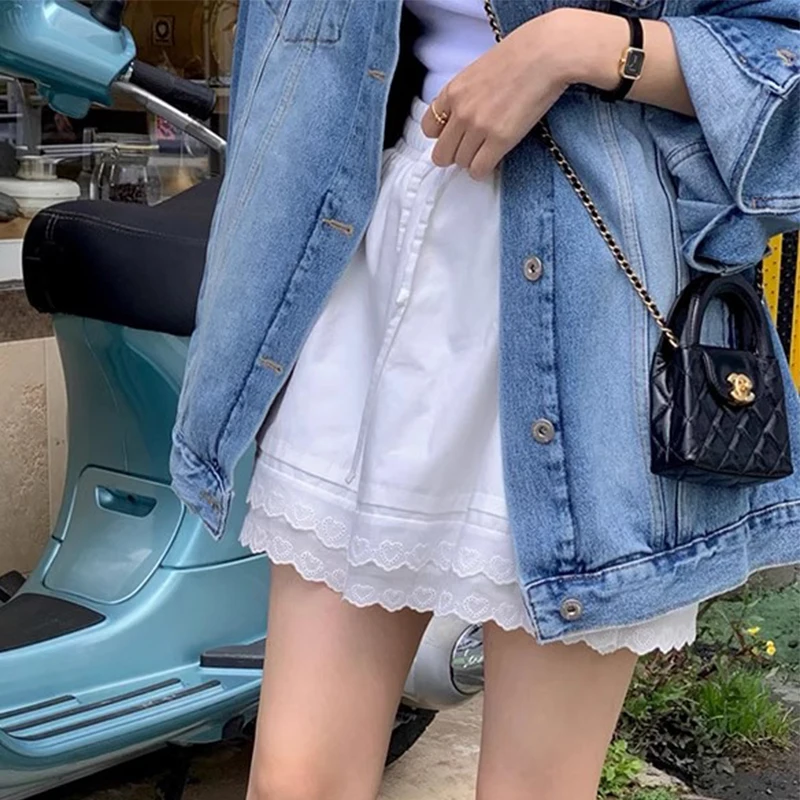 

Chic High Waist Belted Color Heart Pattern Spring Summer Skirt for Young Women Commute Sle Other Material 00%