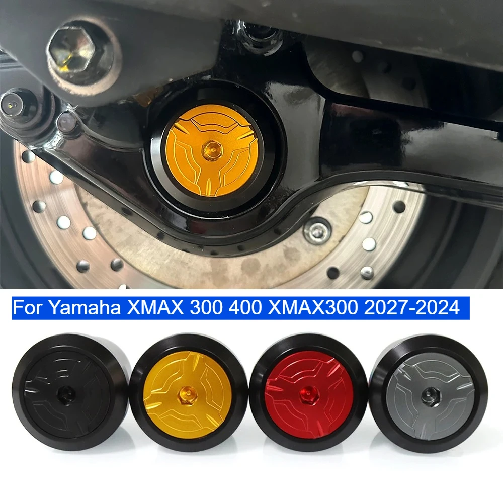 For Yamaha X-MAX XMAX 300 400 XMAX300 2017-2024 Rear Axle Fork Cap Nut Cover Wheel Axle Slider Screw Decoration Accessories