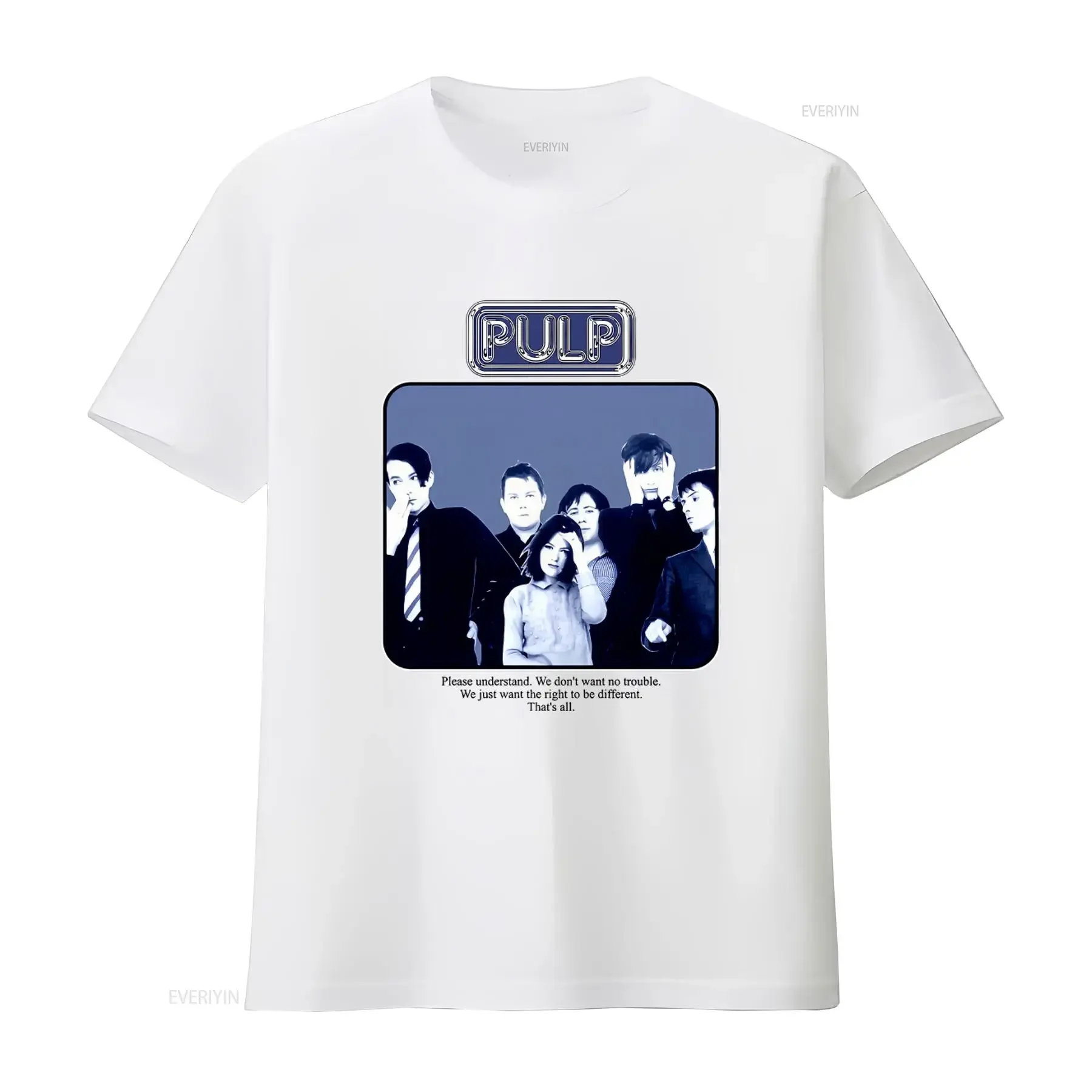 Pulp English Rock Band Jarvis Cocker Candida Doyle Steve Classic T Shirt for Fans TE2534 vintage Washed Top For Everyday Wear