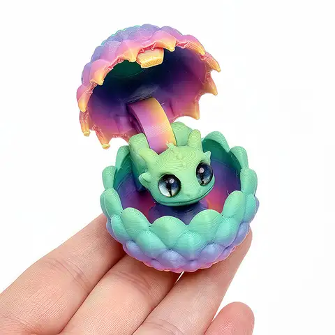 3D Printed Dinosaur Egg Desktop Decor Cute Mini Figurine Creative Unique Model Toy Collectible Handmade Ornament for Home