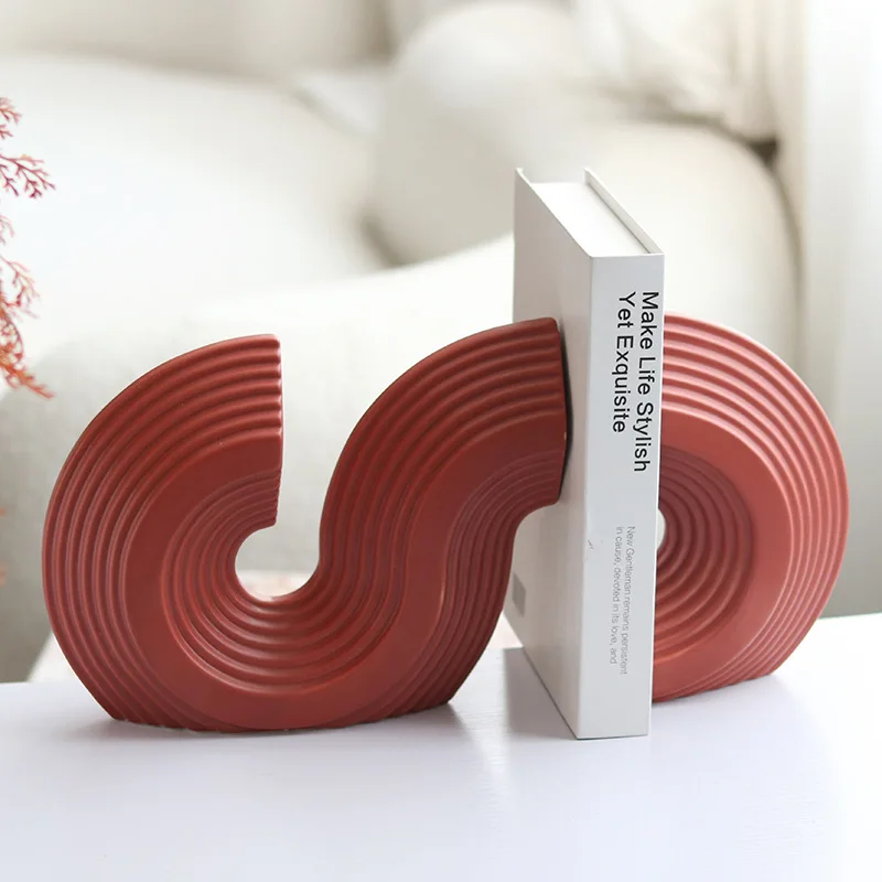 Nordic Minimalist Geometry S-shaped Abstract Art Bookend Ornaments Living Room Study Room B&B Model Room Desktop Decoration