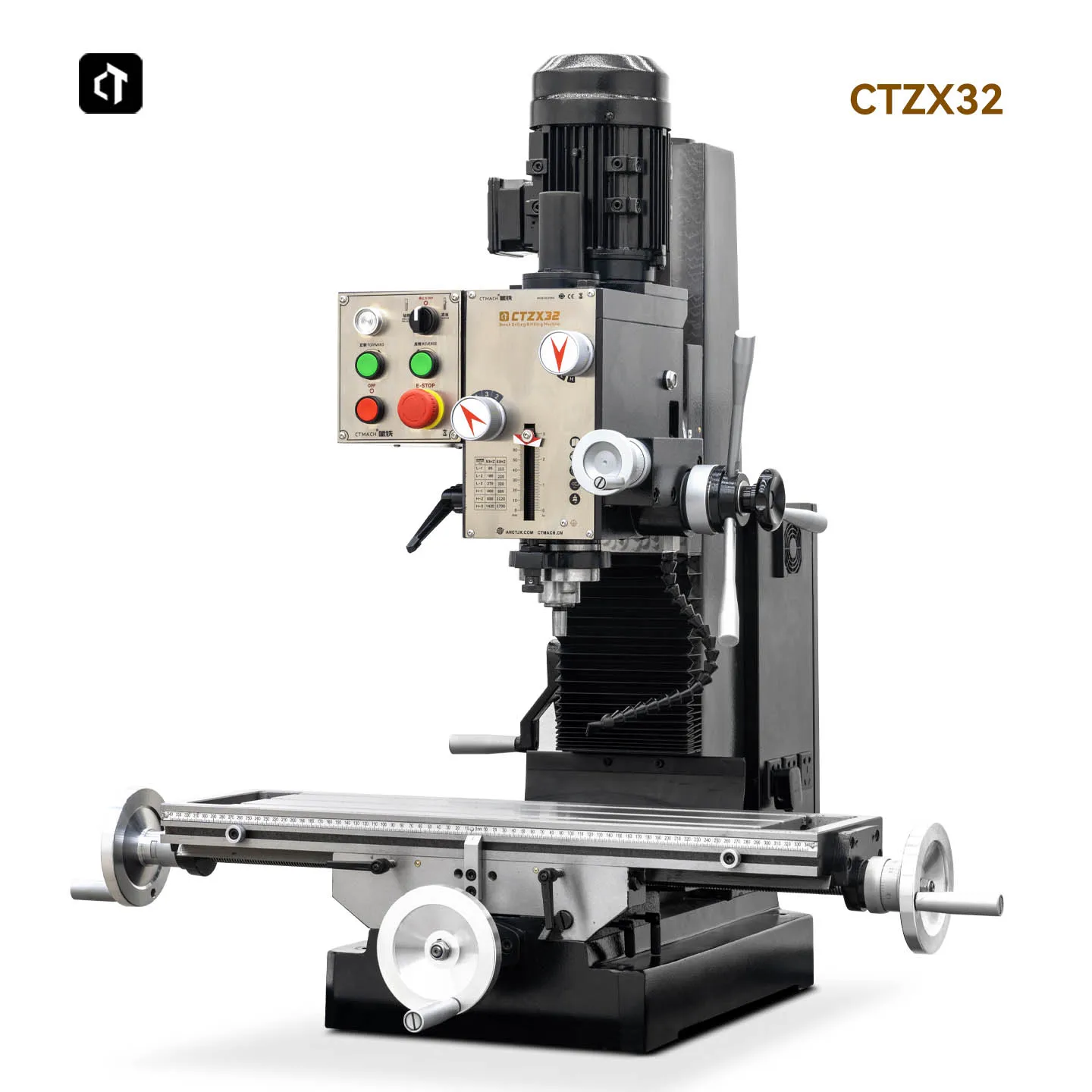 CTZX32 Variable‑Frequency Drilling Milling Machine Benchtop Drill‑Mill Machine R8 900W Three-Phase Motor
