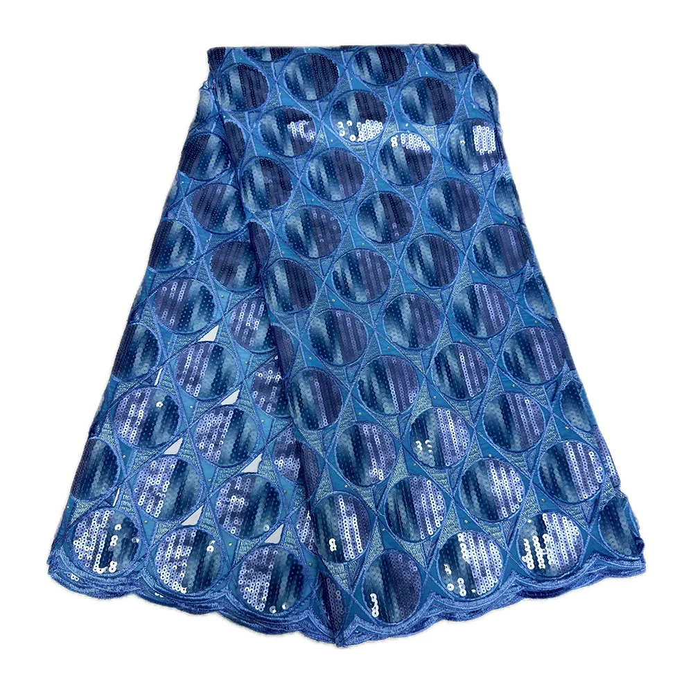 Кружевная ткань для свадебного платья с блестками, высокое качество, позолоченная кружевная ткань, 5 ярдов, Нигерия, роскошный кружевной материал с блестками для женщин, вечерние