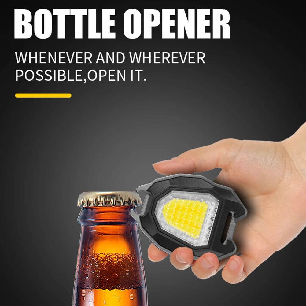 Mini LED Flashlight Keychain Light USB Charging Survival Whistle Flashlight Cigarette Lighter Bottle Opener for Night Patrols