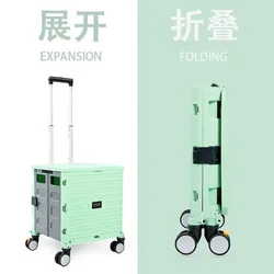 Foldable Roller Trolley Suitcase For Children Ride Storage Shipping Pick Up Express Rest Cart Outdoor Traveling Casual