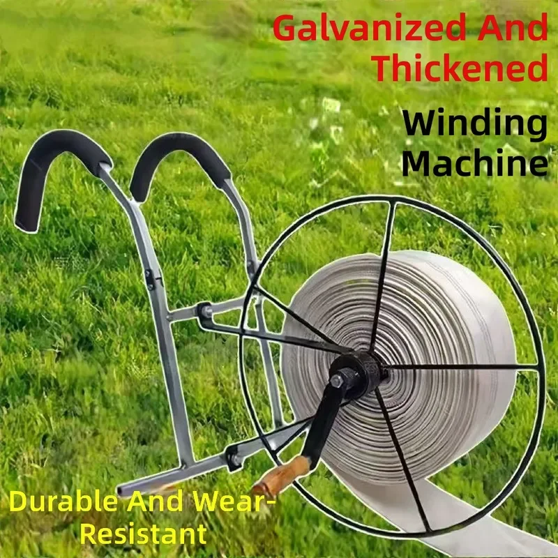 for New Water Hose Retractor Hand Crank Reel Pipe Rack for Agricultural Use