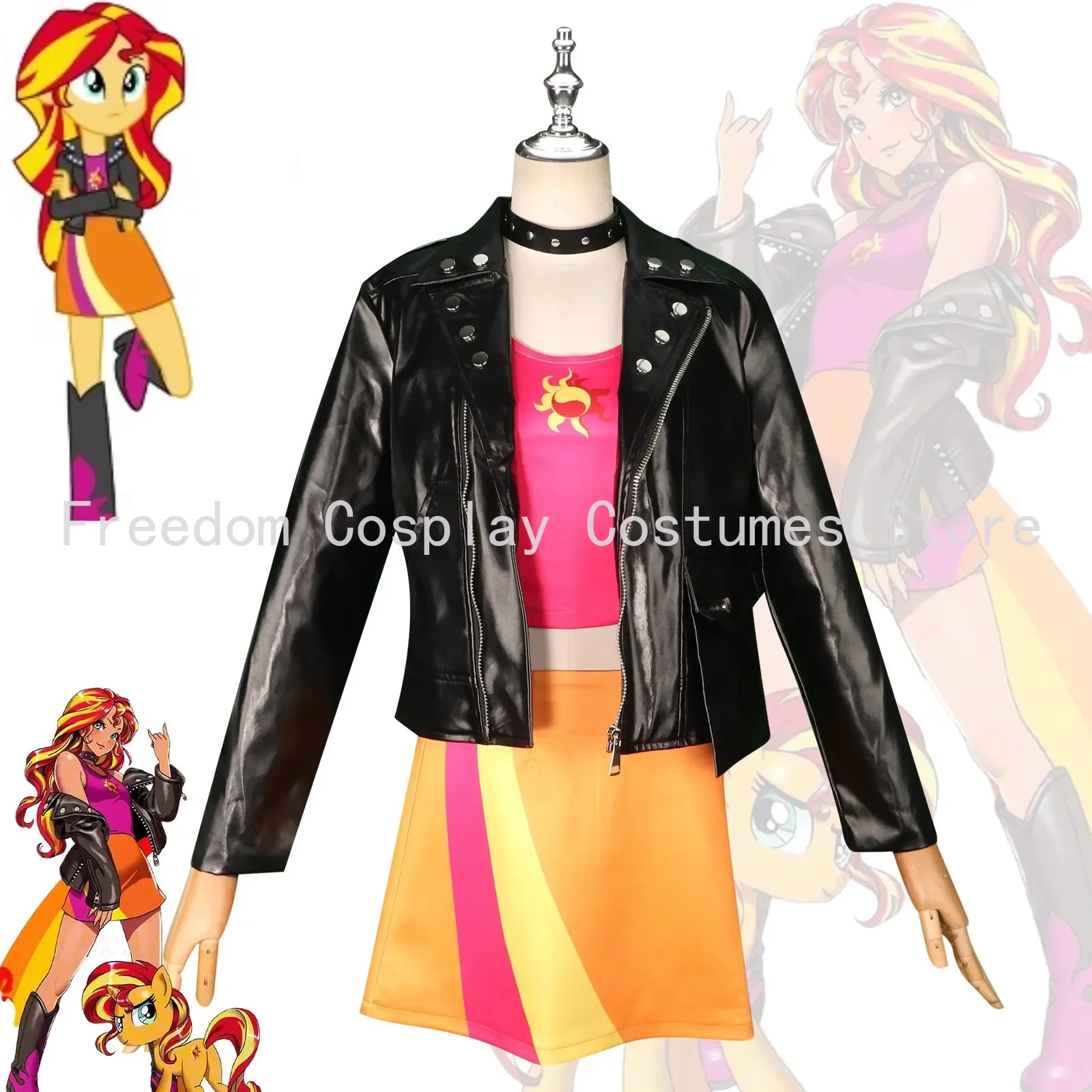 

Anime Little Pony Cosplay Sunset Shimmer Costume Lovely Princess Skirt Uniform Suit Outfit Halloween Party Christmas