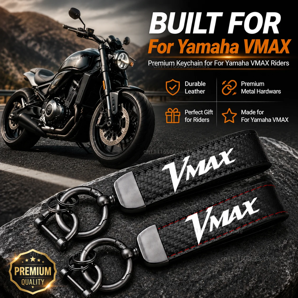 High-Grade Leather Motorcycle Keychain Holder Keyring Accessories For Yamaha VMAX V-MAX V MAX 1200 1985-2008