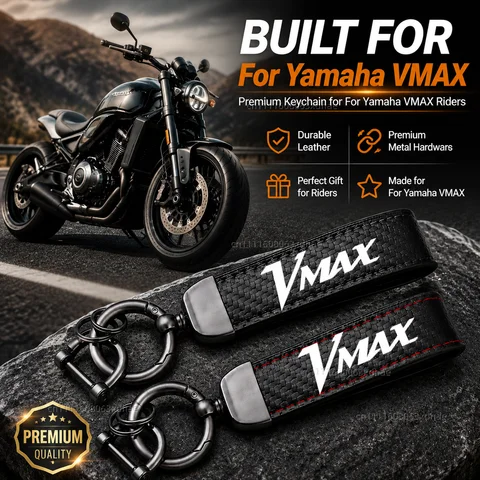 High-Grade Leather Motorcycle Keychain Holder Keyring Accessories For Yamaha VMAX V-MAX V MAX 1200 1985-2008