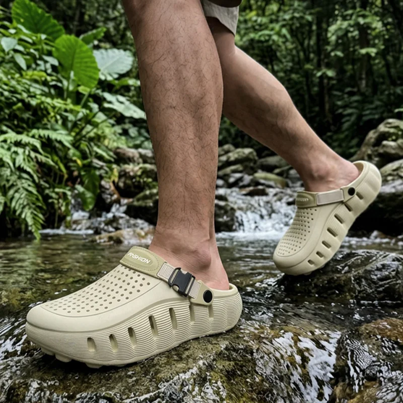 Comfort Platform Mix Color Brand Clogs Men Summer 2026 Soft Cloud EVA Beach Sandals Thick Bottom Waterproof Water Shoes for Men