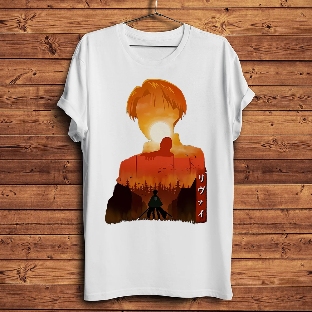 Levi Ackerman Attack Titan Funny Anime Tshirt Homme Short Sleeve Men T Shirt Unisex Streetwear Shingeki no Kyojin Manga Tee
