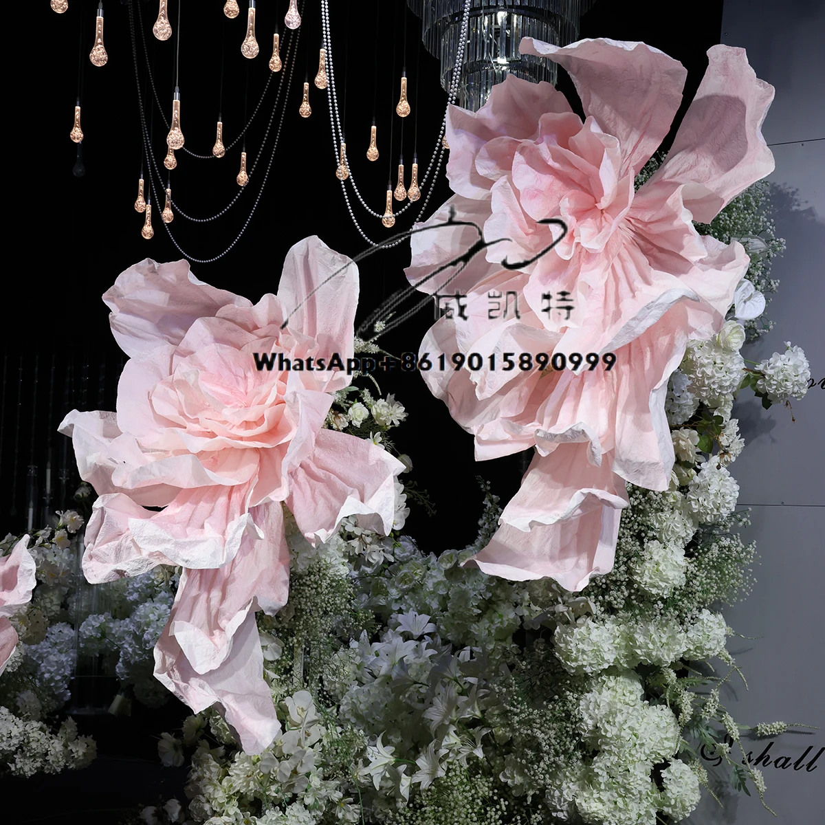 

Qq366 New Design Wholesale Handmade Giant Paper Flower Head Wedding Luxury Decoration Flower Customized Wedding Layout