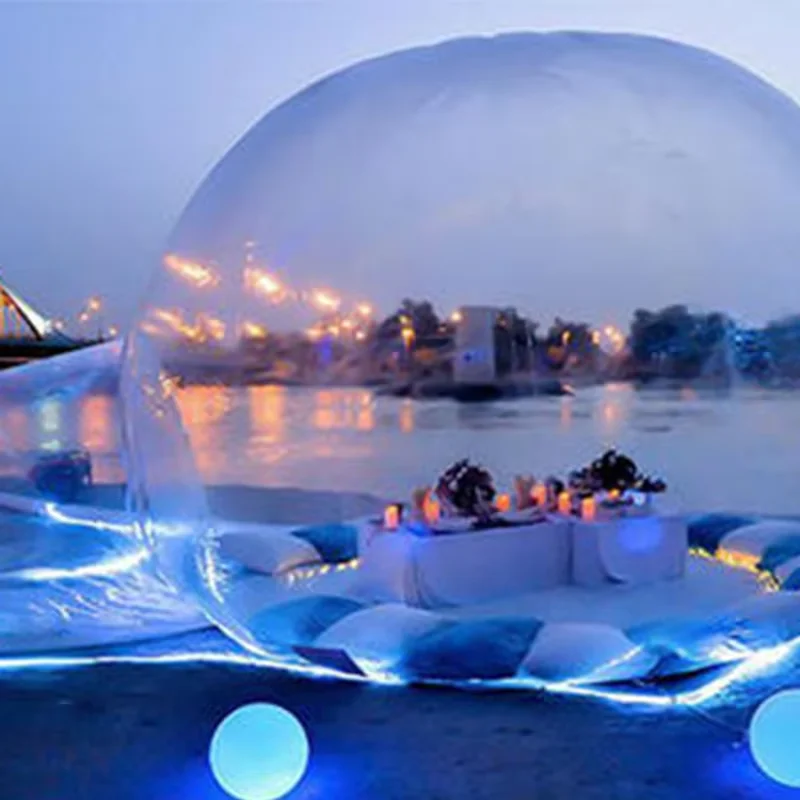 3/4/5 เมตรโปร่งใส Inflatable Bubble Party เต็นท์/Inflatable Clear Bubble Outdoor Camping เต็นท์เครื่องเป่าลม