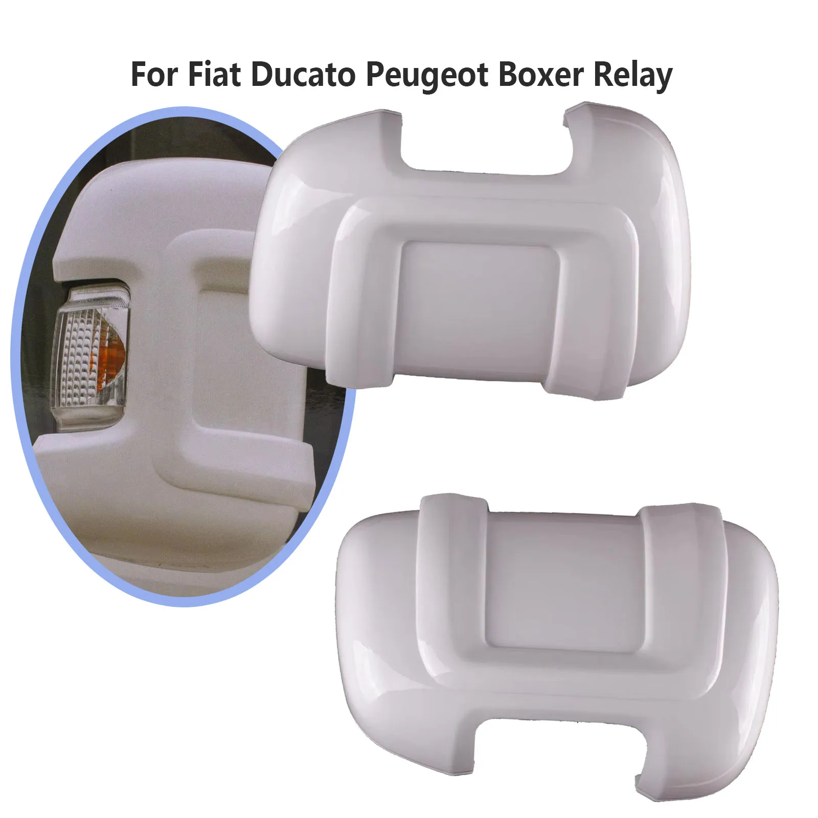 White Long Arm Motorhome Mirror Protectors Guards for Fiat Ducato Peugeot Boxer Relay Vehicle Accessory Pair
