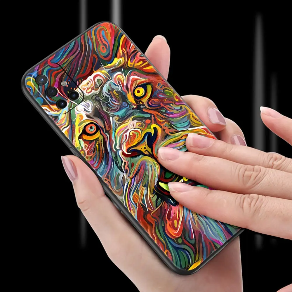 Abstract Surreal Animal Lion Phone Case For OnePlus 10 9 Pro 9T 9R 9RT 8T 8 7 6T 7T Nord 2 CE N200 N10 5G N100 Silicone Cover