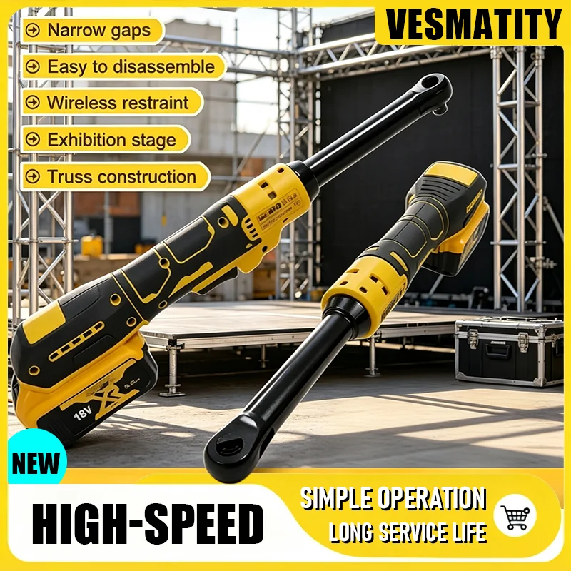 220N.m 6-inch 3/8 Extension Head Cordless Ratchet Wrench Electric Tool Disassembly Nut Driver for DeWalt Battery