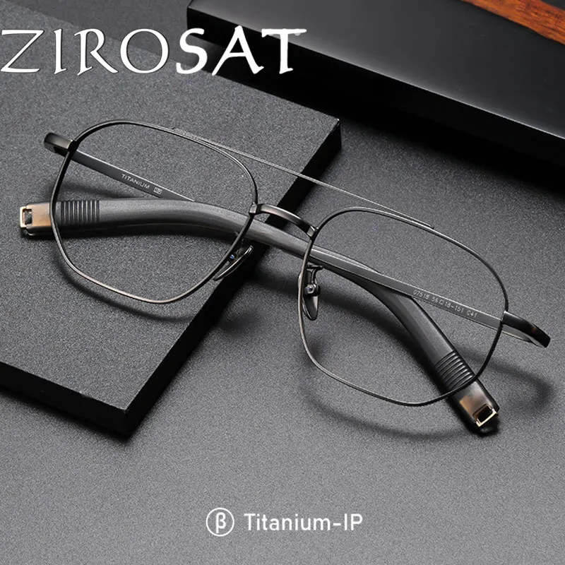 ZIROSAT 07518 Optical Glasses Pure Titanium Full-rim Frame Prescription Eyeglasses Rx Men Glasses for Male Eyewear