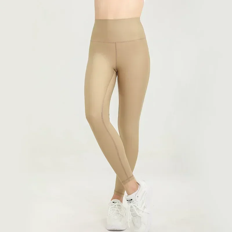 Nuevo Pantalones deportivos de Yoga para mujer, cintura alta, color melocotón, con perlas, para el cuidado de la piel