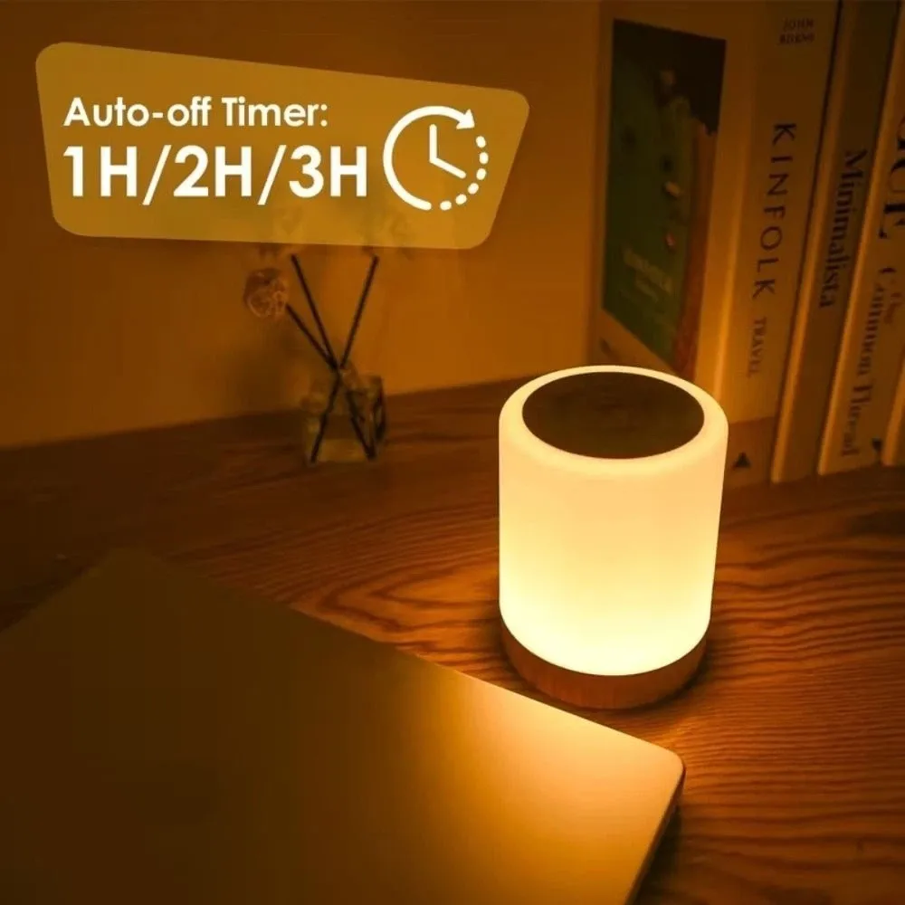 USB Rechargeable LED Touch Night Light Multi-Color Mode Color Changing Dimmable Desk Lamp Atmosphere Timer