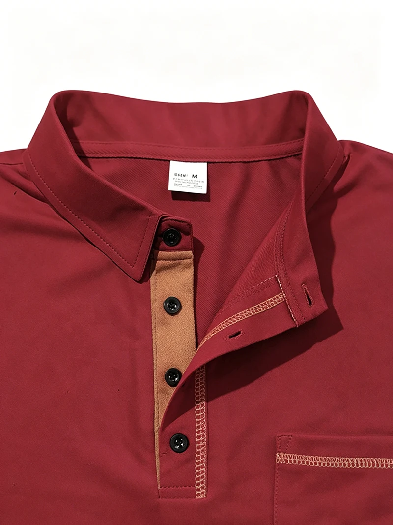 2024 New Summer Mens Lapel Pocket Polo Shirt Breathable Polyester Short Sleeve Tops Casual Daily Office Business Wear For Men