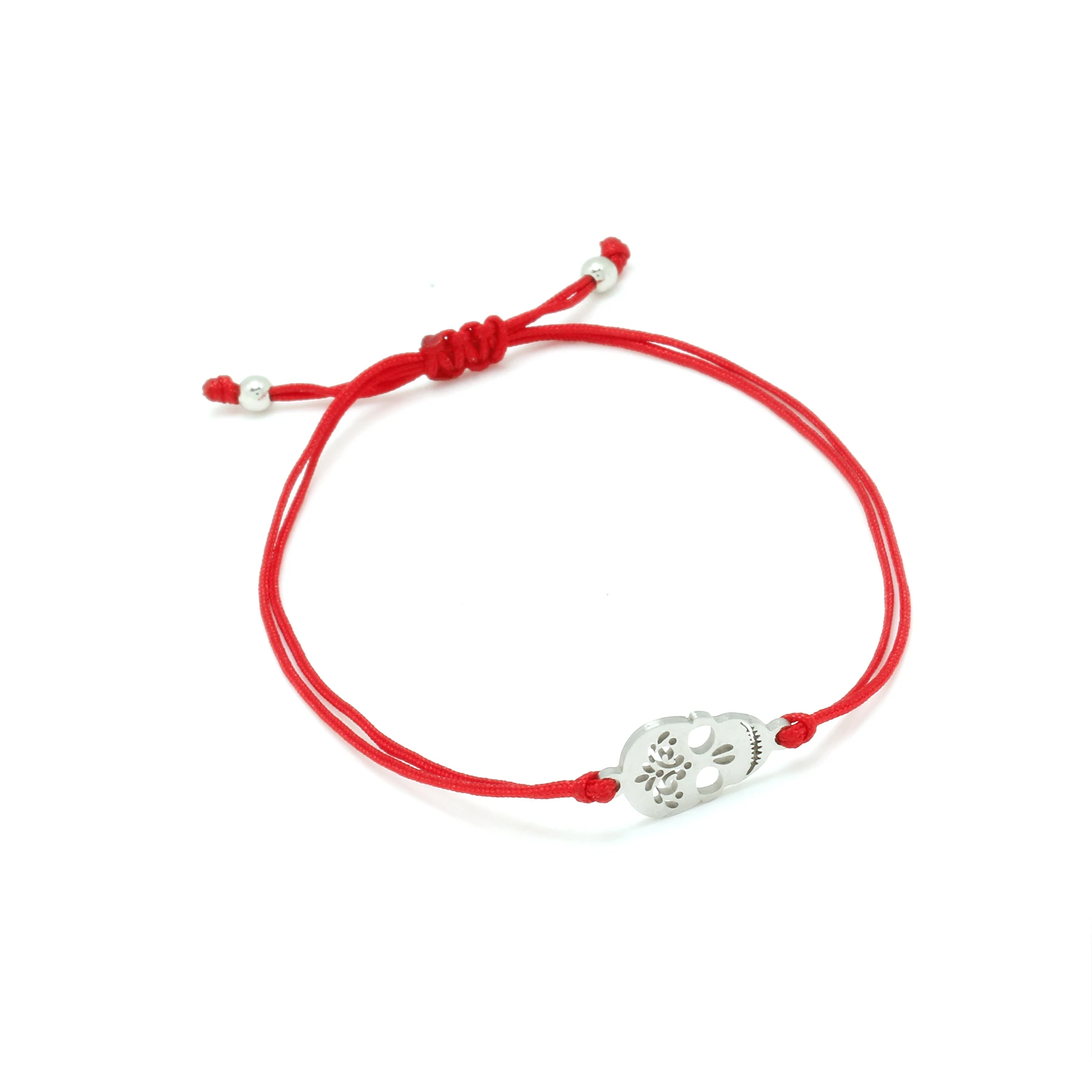 Hammer Stainless Steel Skull Charm Bracelet Women 2022 New Fashion Punk Handcrafted Red String Summer Simple Surf Jewelry Gift