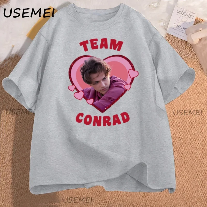 Koszulka Team Conrad Cousins Beach Y2k Bawełniana Krótki Rękaw Okrągły Dekolt TSITP Casual Luźna Miękka Koszulka Graficzna Odzież Damska