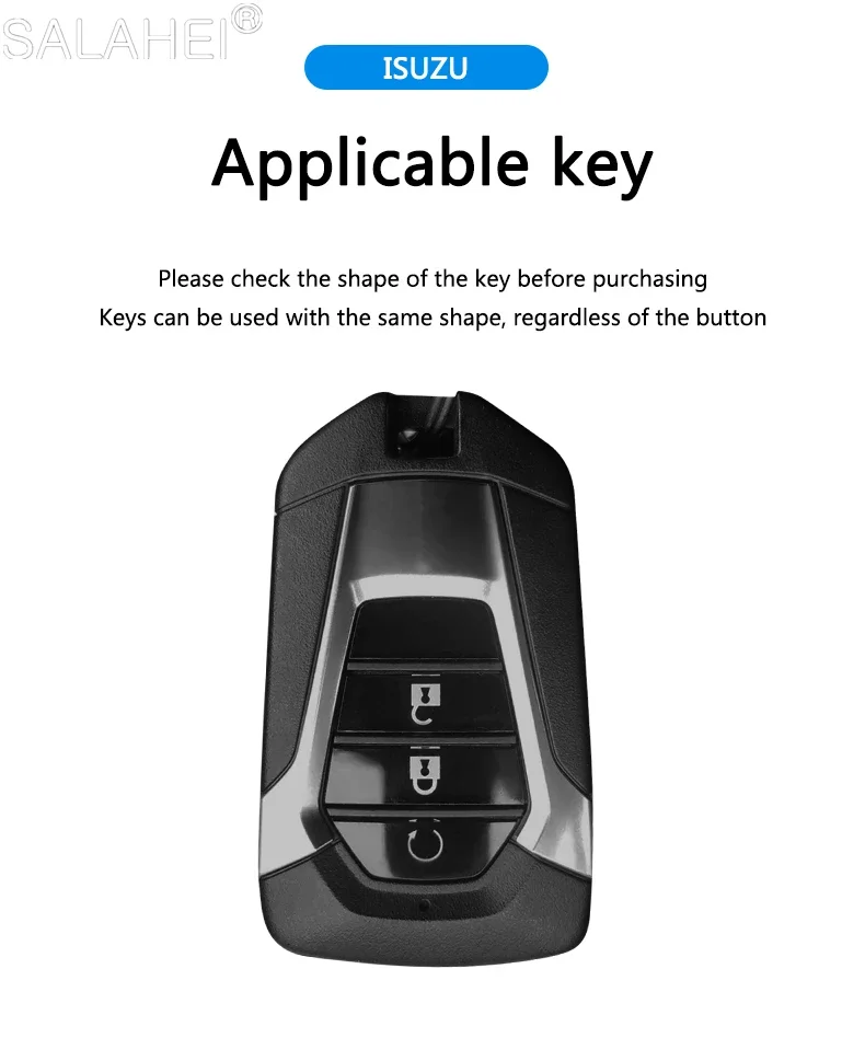 Leather Car Key Case Cover Shell Holder For Isuzu New MU-X X Series DMAX D-Max X-Terrain Pickup Truck 2020 2021 2022 Accessories