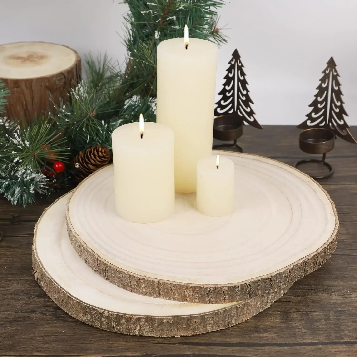 1/3 Pcs Large Natural Wood Slices 0.6-2.7 Inches Unfinished Wood Centerpieces for Tables DIY Round Wooden Crafts Wedding Party