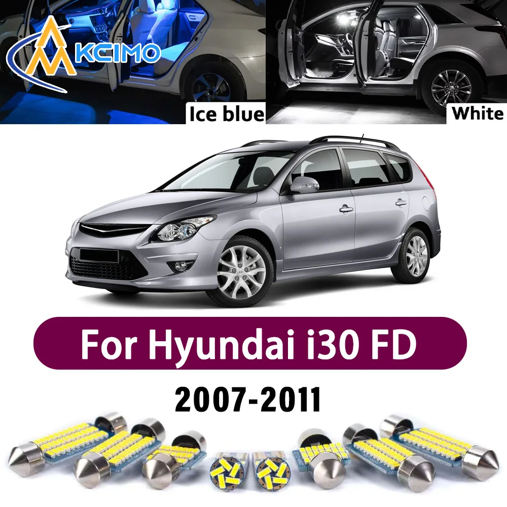 

High Lumen CANBUS Error Free LED Interior Light Kit For Hyundai i30 FD 2007-2011 Map Door Trunk Reading Dome Lamp Bulbs Set