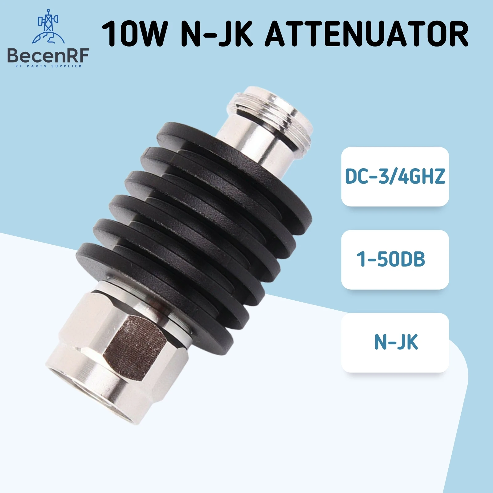 50ohm N J-K 1/2/3/4/5/6/10/15/20/30/40dB 3GHz/4GHz 10W Coaxial Attenuator
