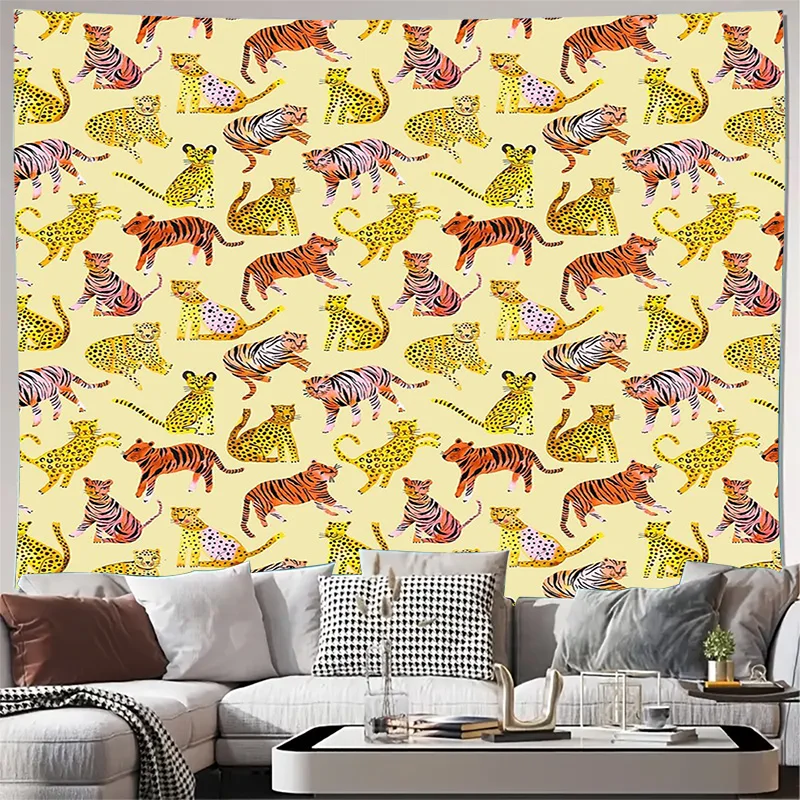

Настенный гобелен с тигром, джунгли, животные, лес, гобелен, хиппи, настенный декор для спальни, богемный домашний декор, перегородка для комнаты, фон