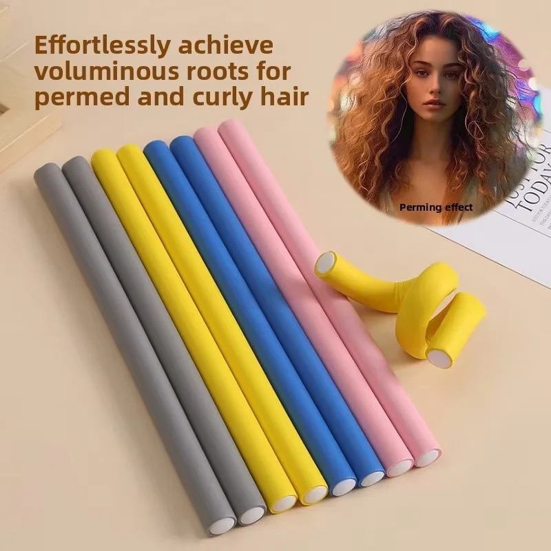 10Pcs Soft Sponge Foam Hair Rollers Bendable Flexible No‑Heat Curling Tools Reusable Foam Curlers for Long Thick Fine Hair Hairs