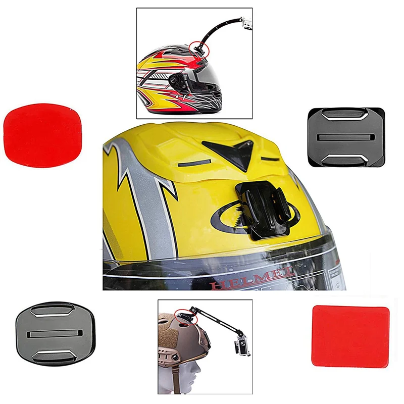 

B50B-Набор аксессуаров для шлема, 48X поверхностные крепления + 48X клейкие наклейки, накладки для Gopro Hero 7/6/5/4/3+/3 Hero Session