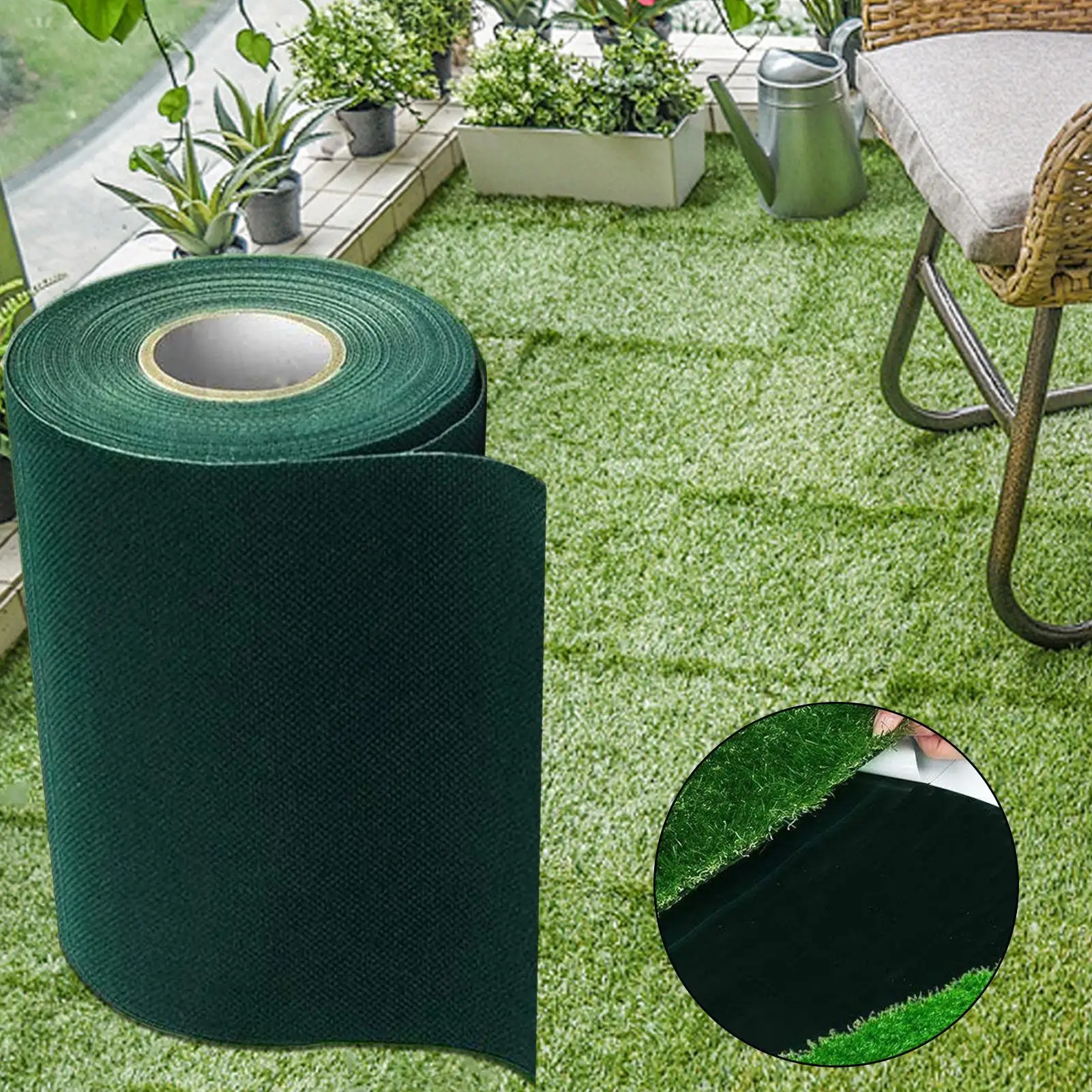 Ruban d'herbe artificielle ruban de gazon vert connexion adhésive fixe synthétique pour fixation extérieure tapis joint tapis de pelouse jardin