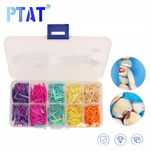 300/600/1200 unids/set desechable restauración Dental compuesto interdental madera contorneada cuñas de madera Odontologia Materiales