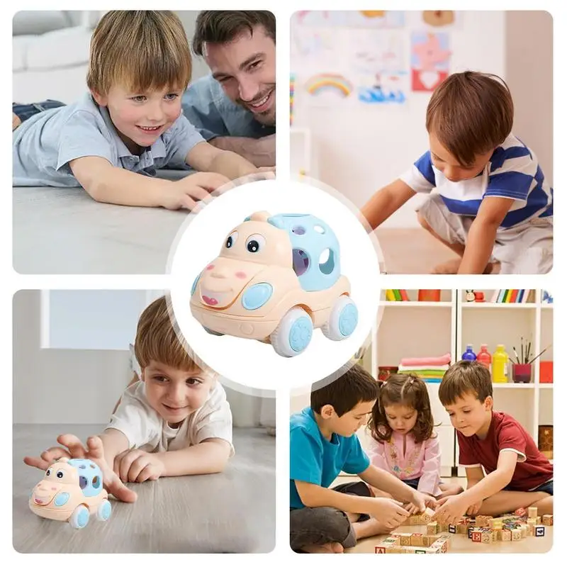 Coche extraíble divertido, camiones de juguete interactivos para niños pequeños, juegos para niños pequeños, juguetes de viaje, diseño de piezas móviles, juguete impulsado por fricción para amigos