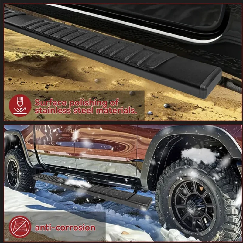 

2018+ Crew Cab Heavy Duty Running Boards Anti Slip Side Step Exterior Protection Accessories