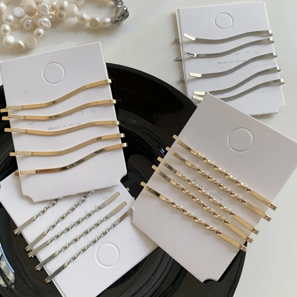 Metal Hair Clips for Women Geometric Rhombus Gold Silver Colors Hairpins Hair Accessories Barrettes Clips Korea Simple Wholesale