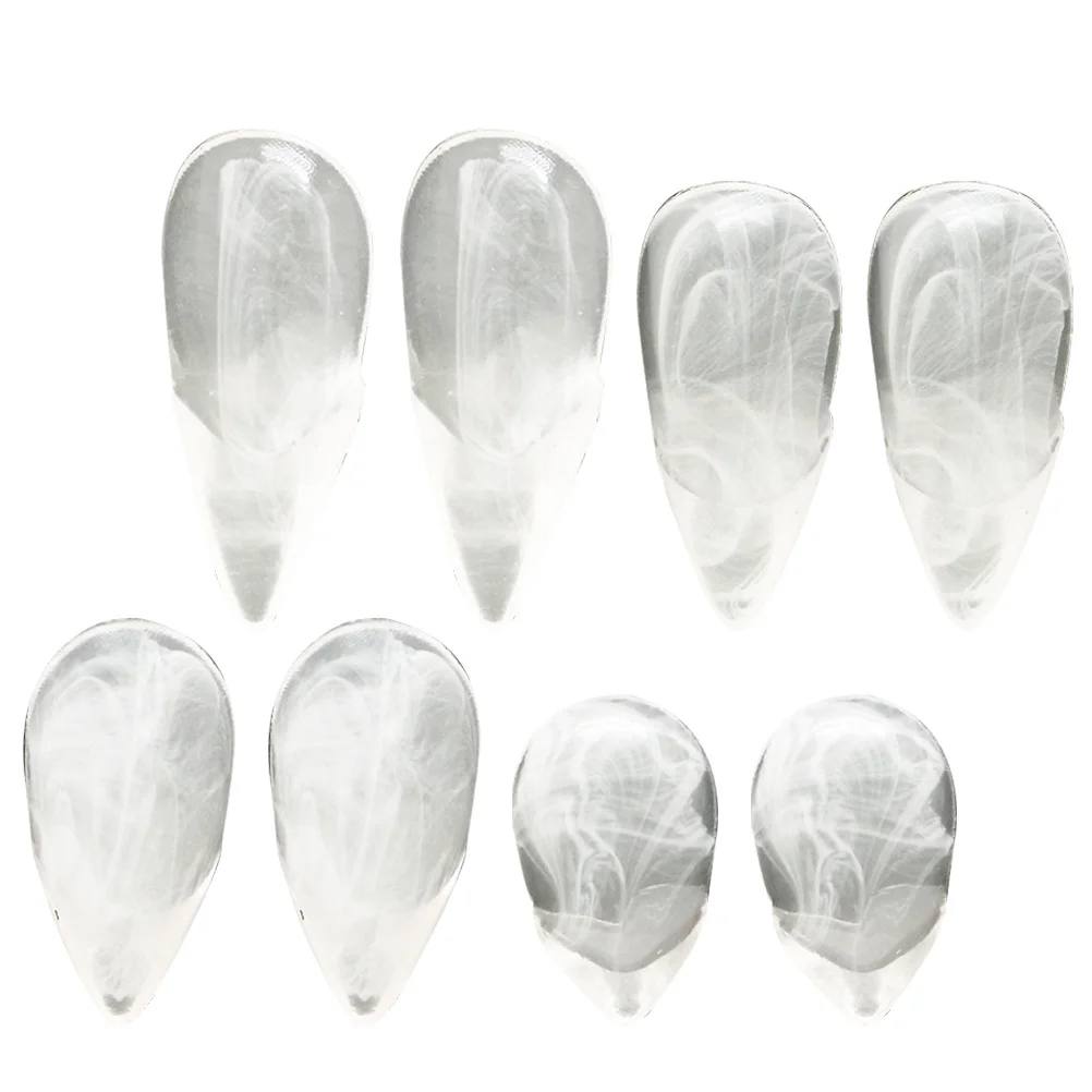 Fausses dents amusantes, accessoires de Costume d'halloween, 4 paires de crocs de Vampire en résine transparente pour fête, bal, mascarade, 13-19mm