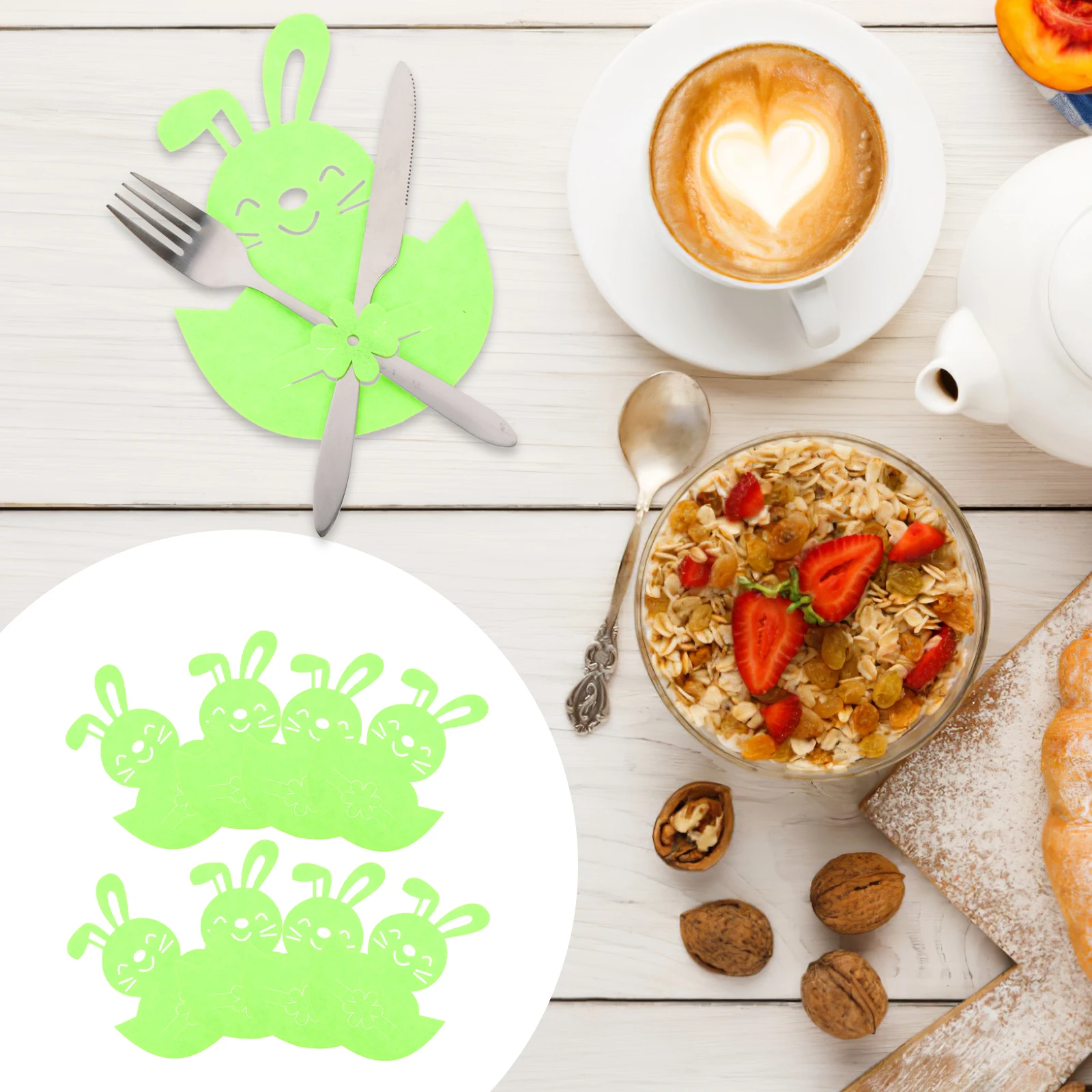 

8 Pcs Bunny Fork Bags Cutlery Set Decoration Adorable Tableware Sleeve Decorations Non-woven Fabric Shaped