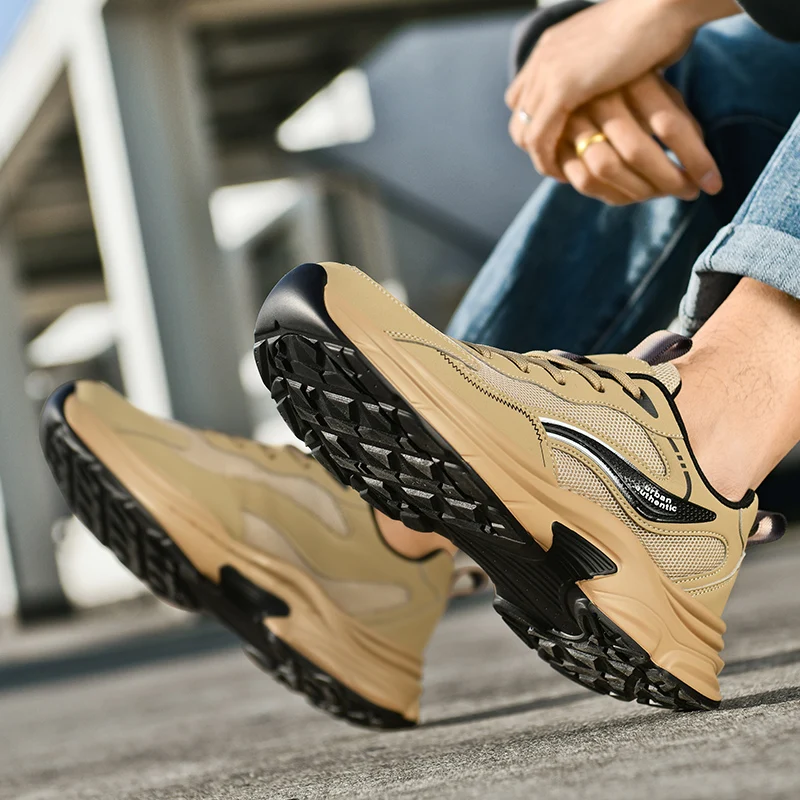 

Summer Men'S Sports Shoes Lightweight And Breathable Mesh Hiking Shoes Anti Slip And Wear-Resistant Fashionable Casual Shoes